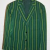 Green blazer with yellow stripe